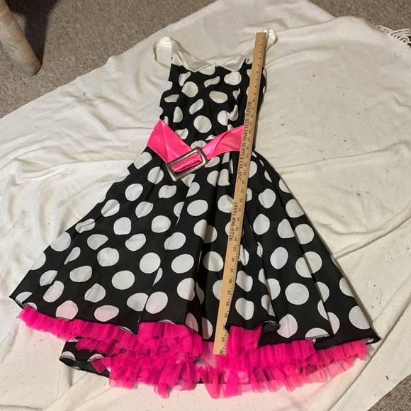 Art Stone polka dot 50’s style pinup dance tap swing costume medium black pink - Picture 9 of 11